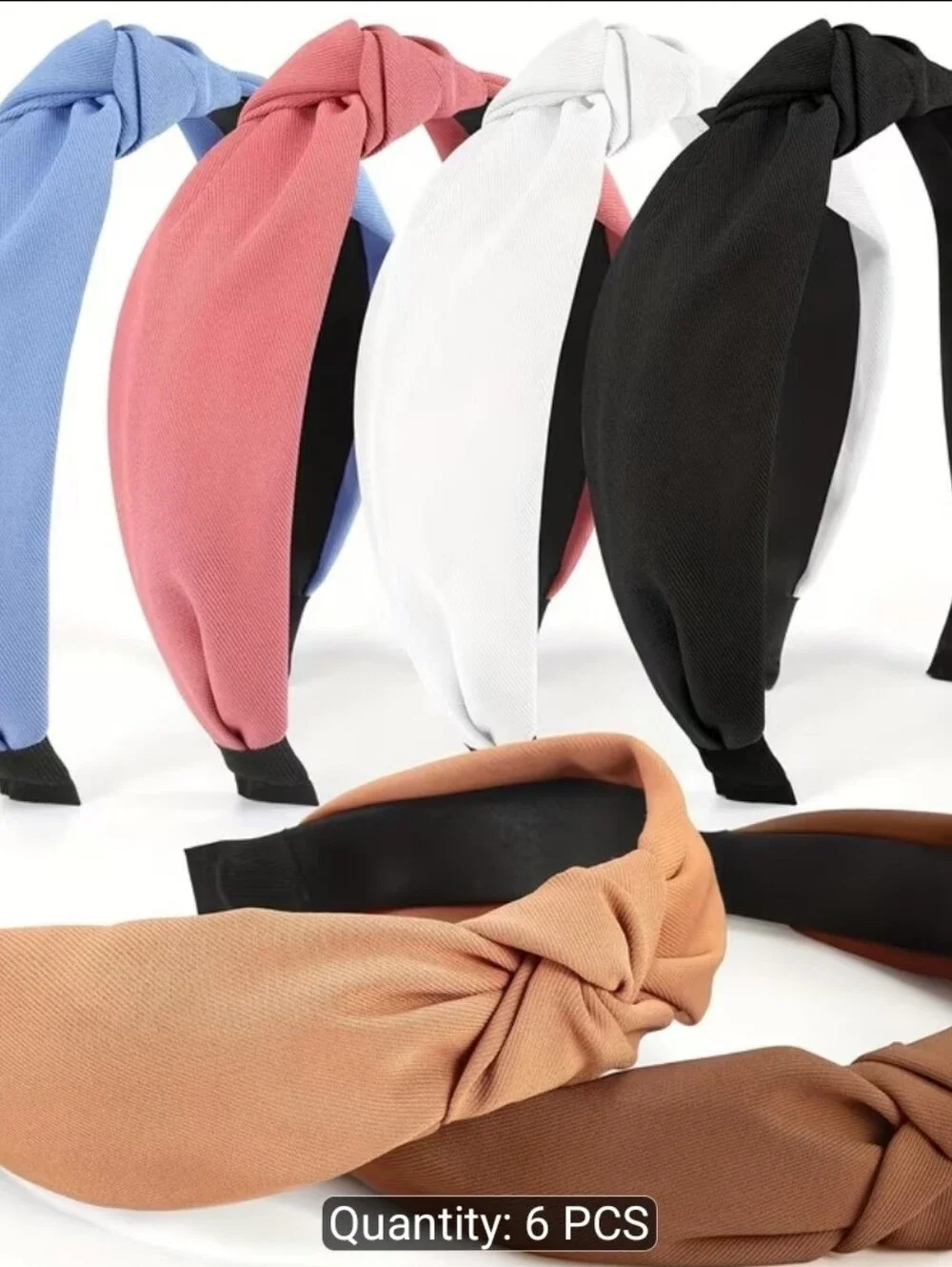 Multi-Color Knotted Fabric Headbands - 6 Pack